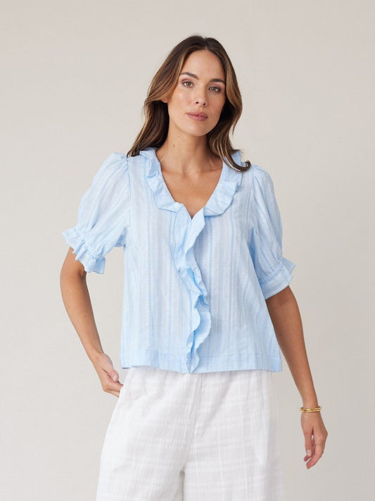 FLOUNCE BLOUSE SKY