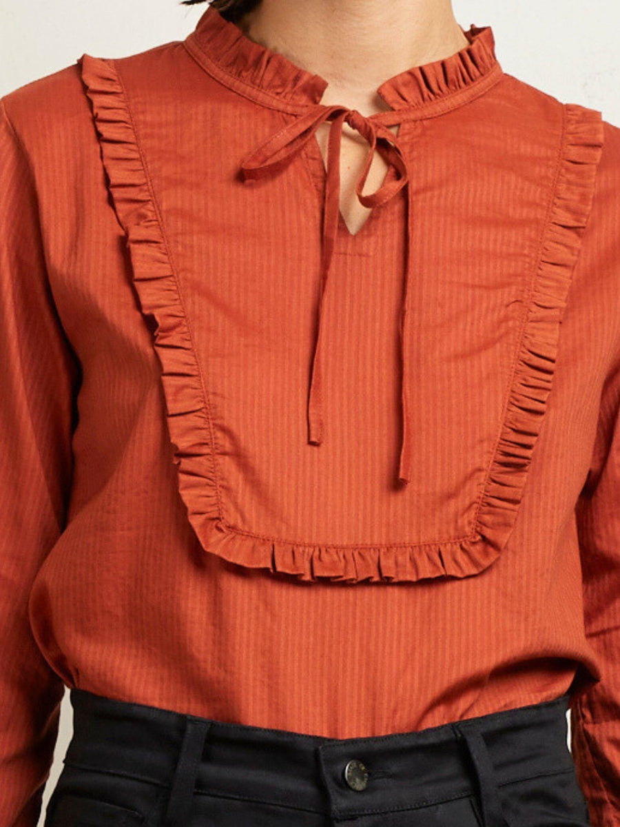 FRILL TIE BLOUSE SPICE