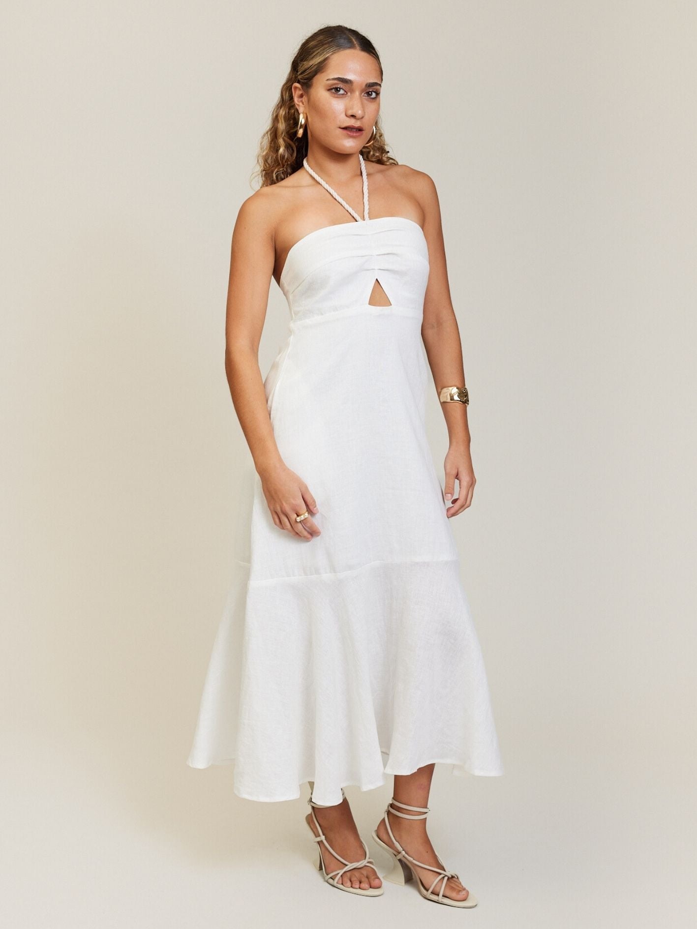 HALTER DRESS IVORY