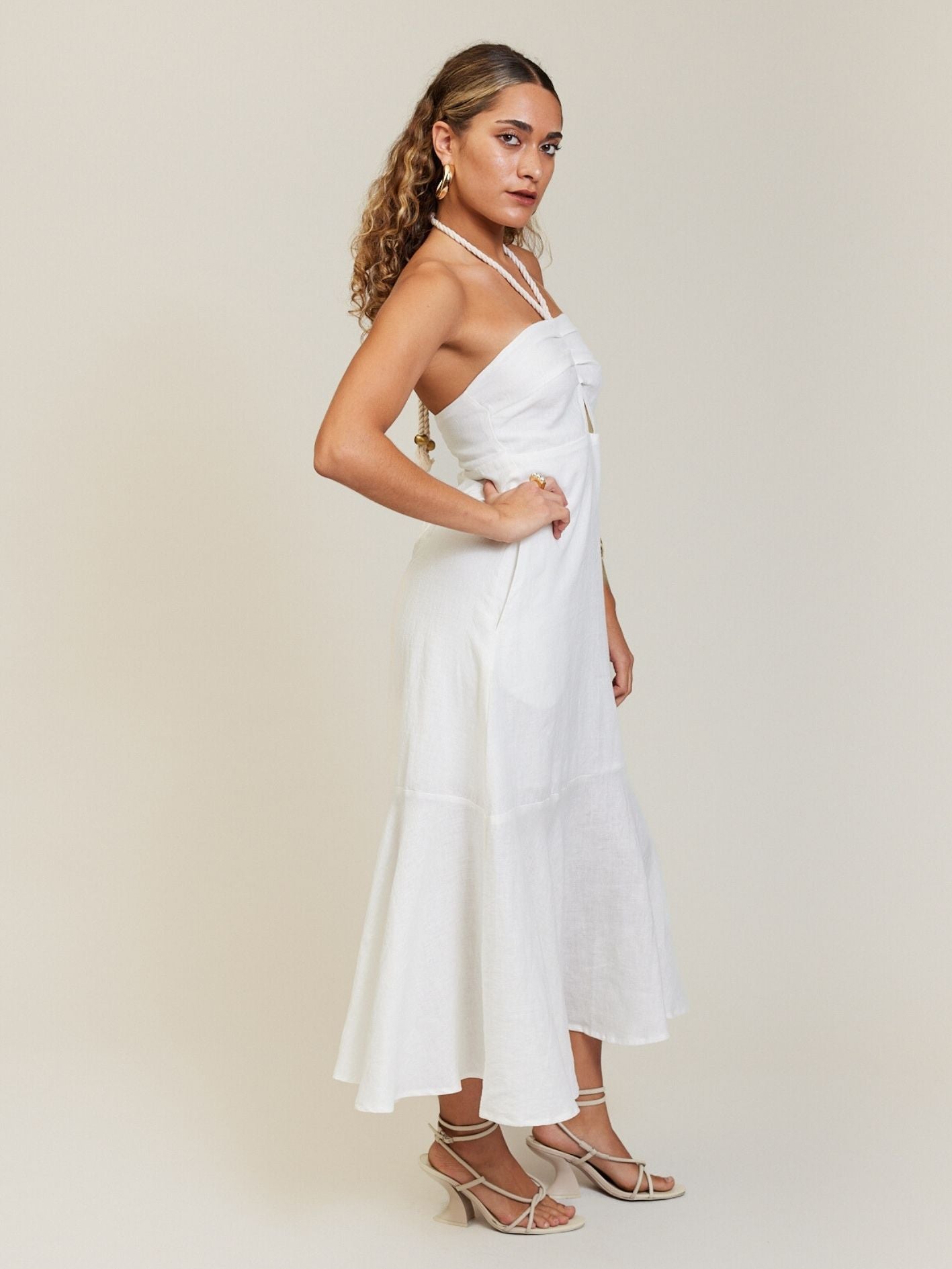 HALTER DRESS IVORY