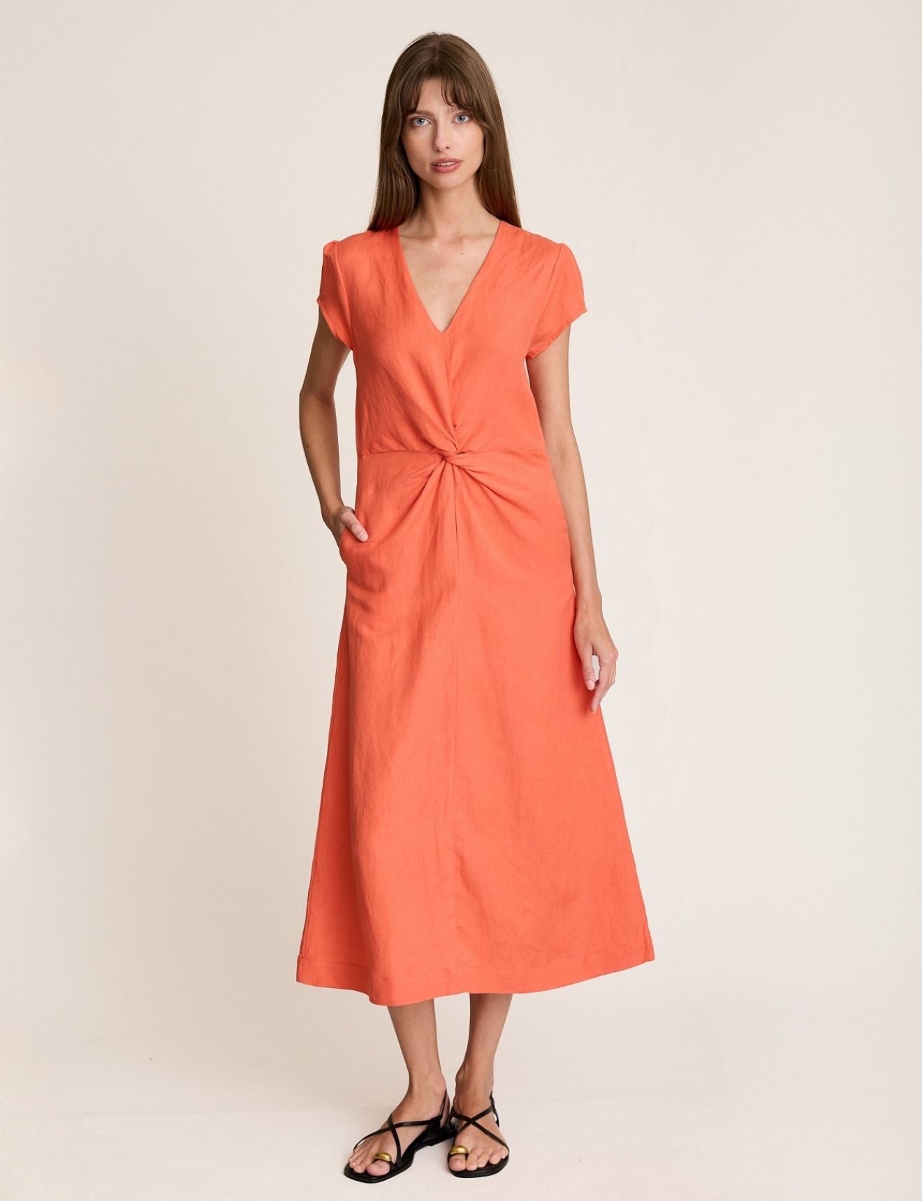 KNOT DRESS CORAL