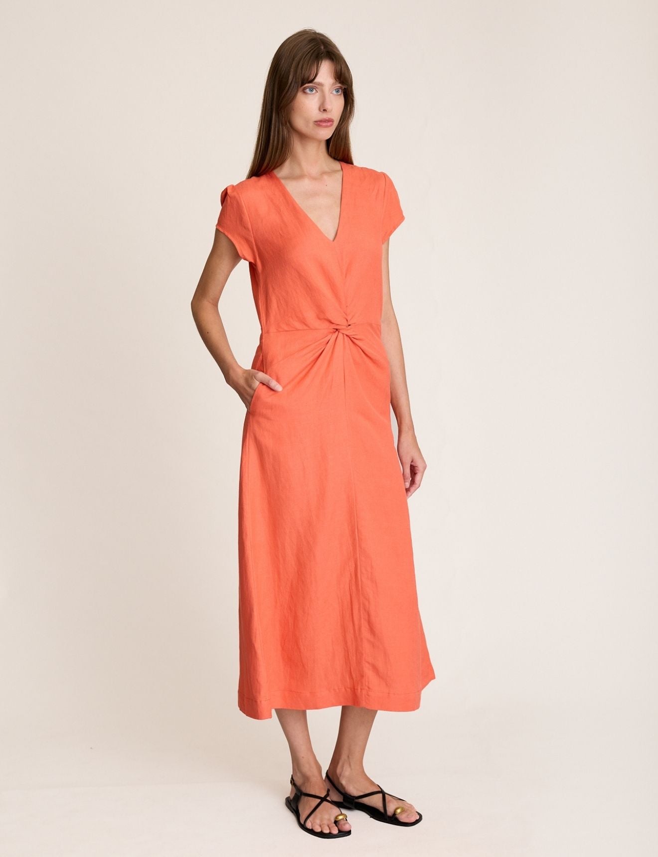 KNOT DRESS CORAL