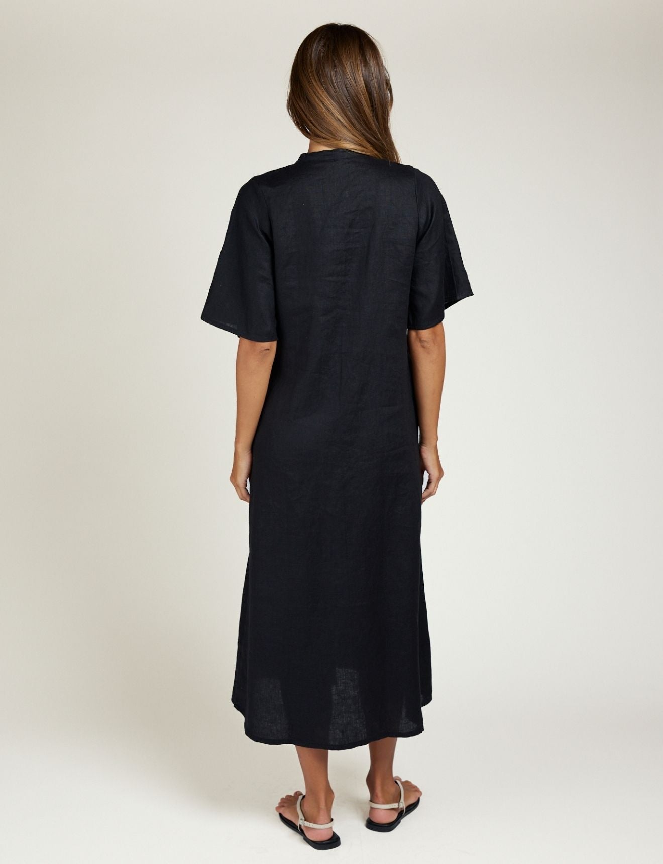 LACE TRIM DRESS ONYX