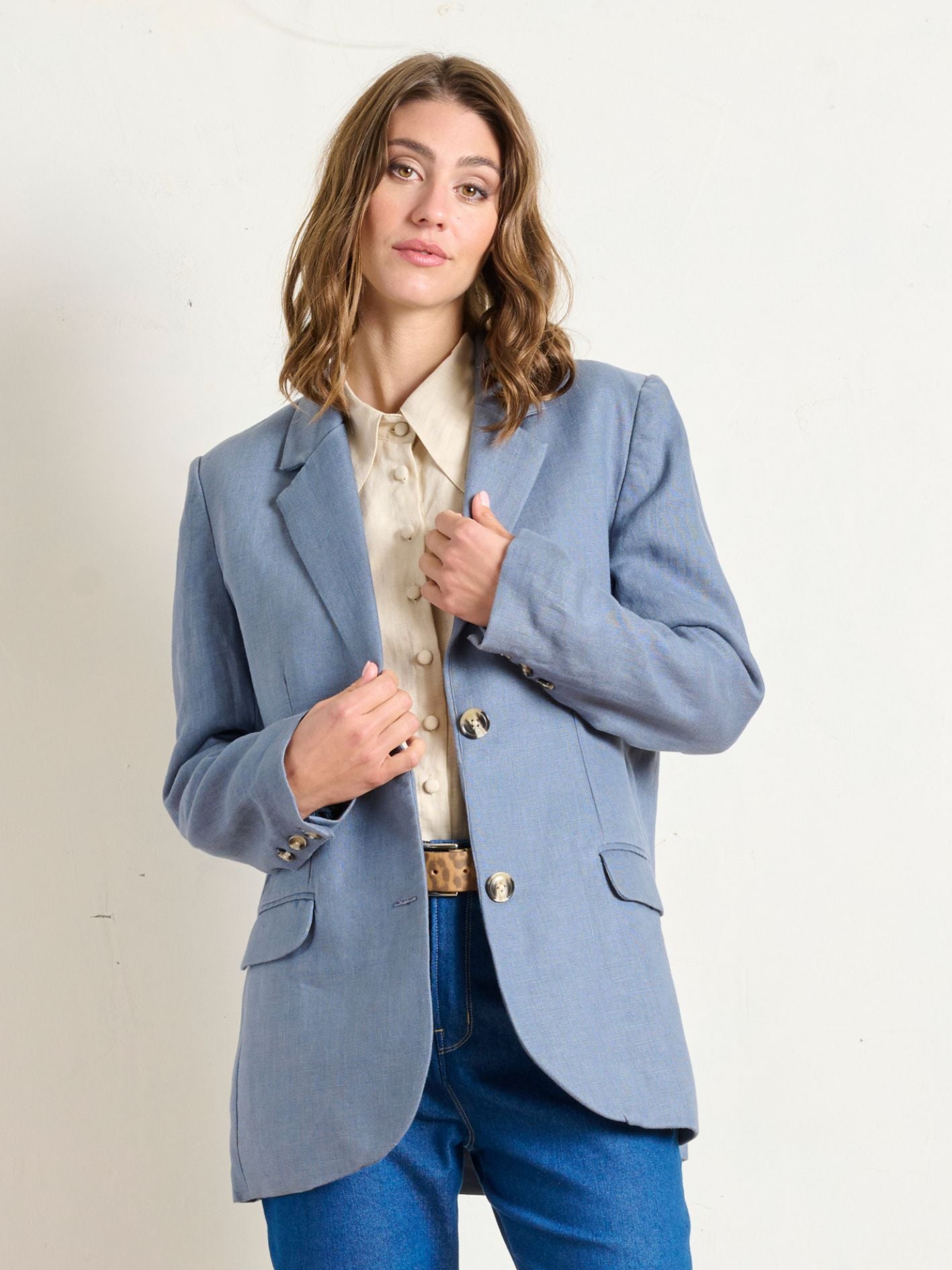 Slate blue blazer sale