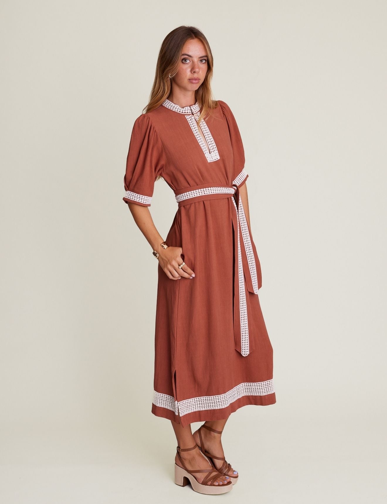 MAZE DRESS TERRACOTTA