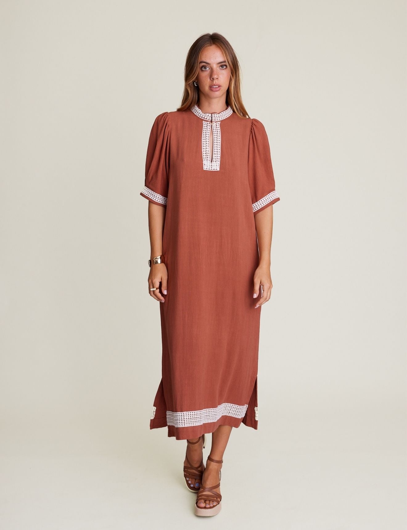 MAZE DRESS TERRACOTTA