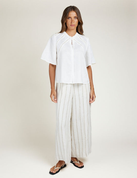 PALAZZO PANT TAUPE STRIPE