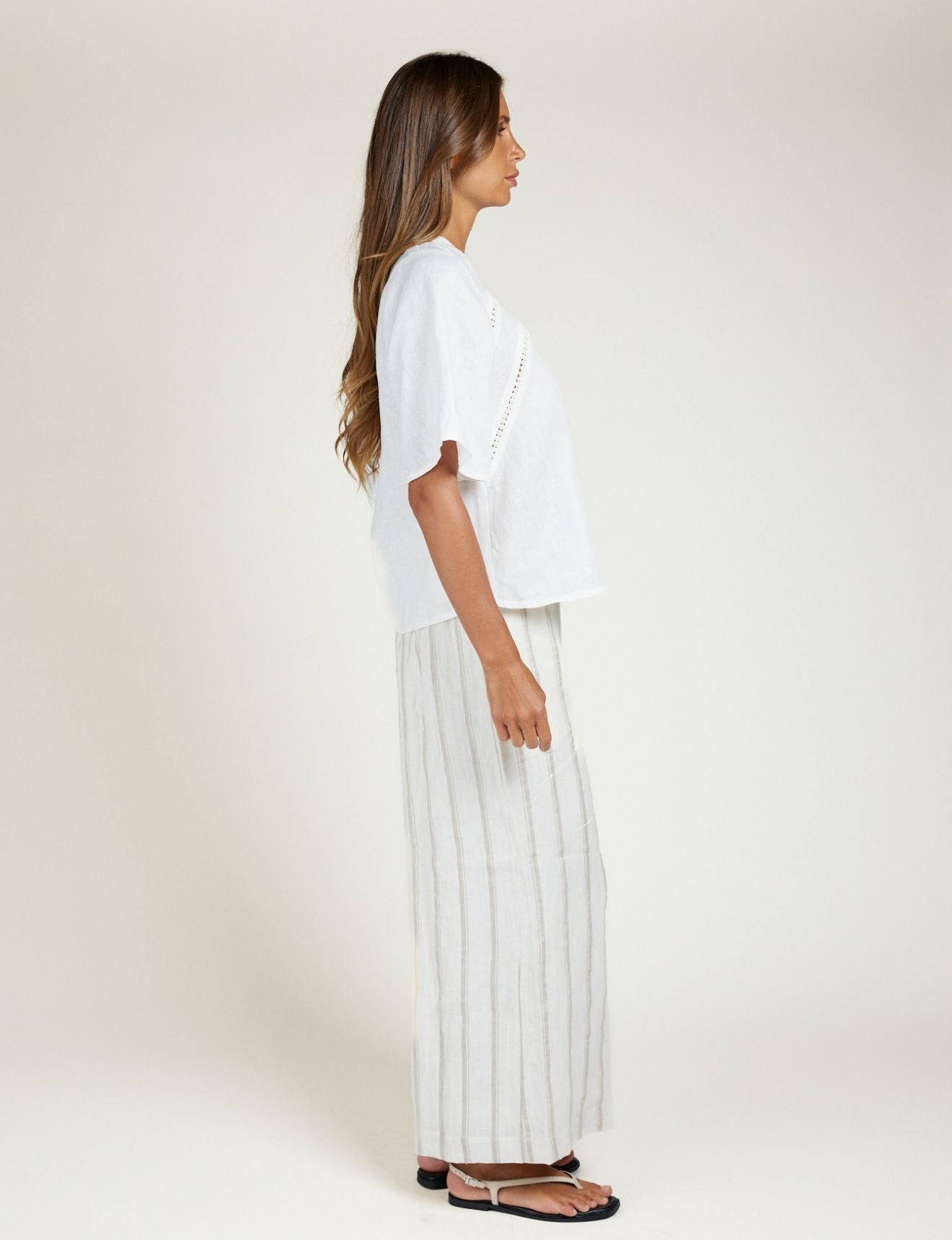 PALAZZO PANT TAUPE STRIPE