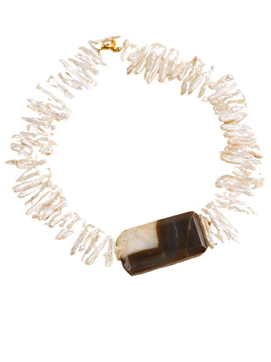 PEARL & AGATE CHOKER