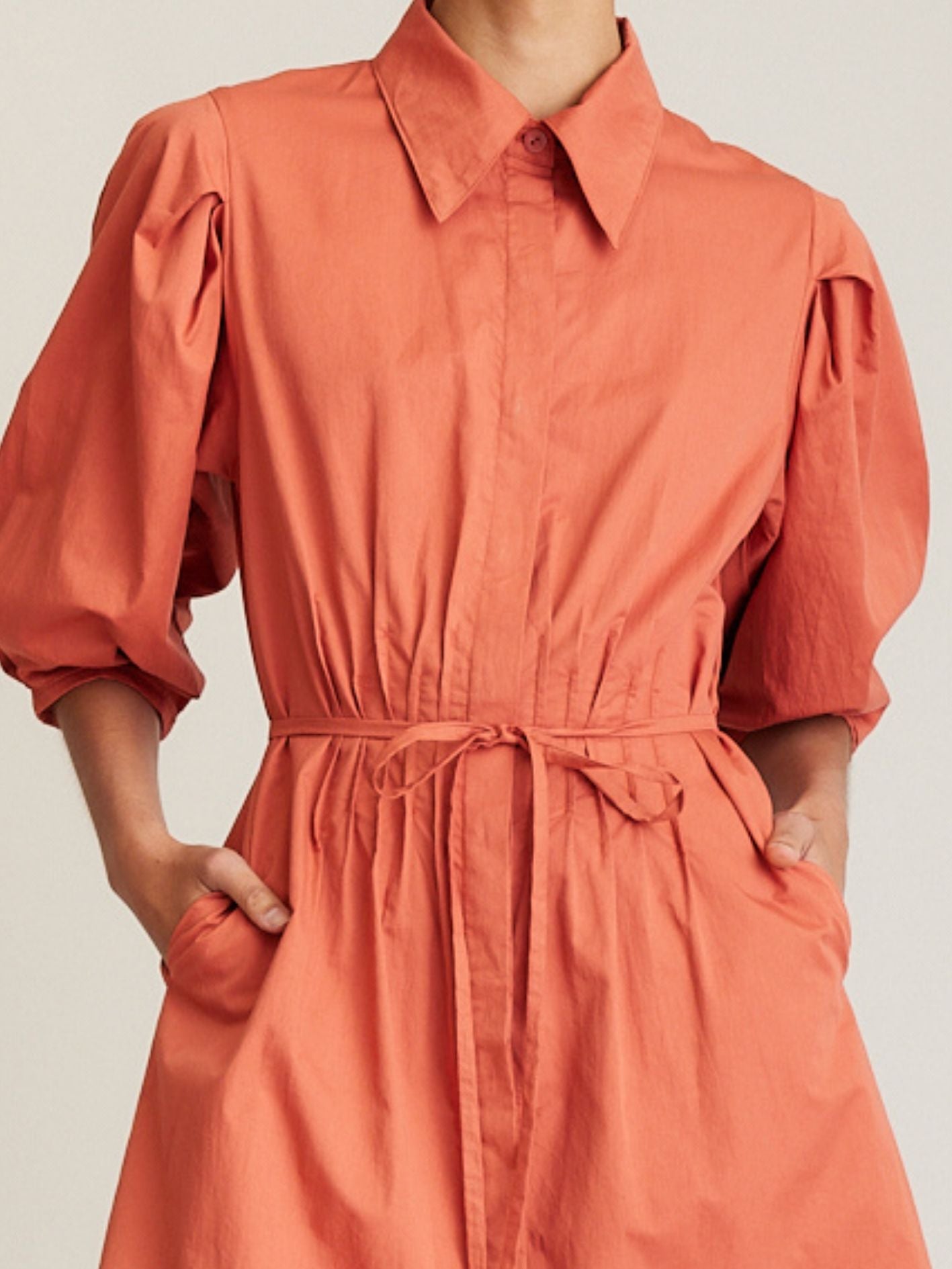 PINTUCK DRESS AMBER