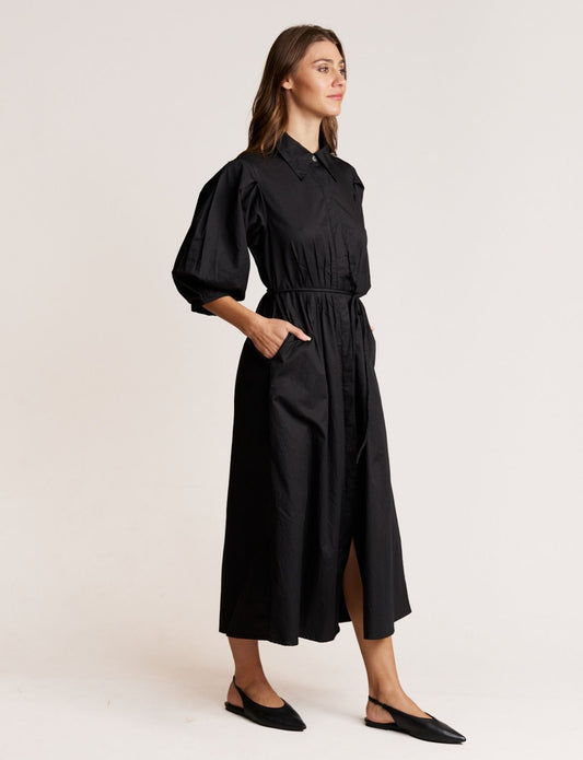 PINTUCK DRESS ONYX