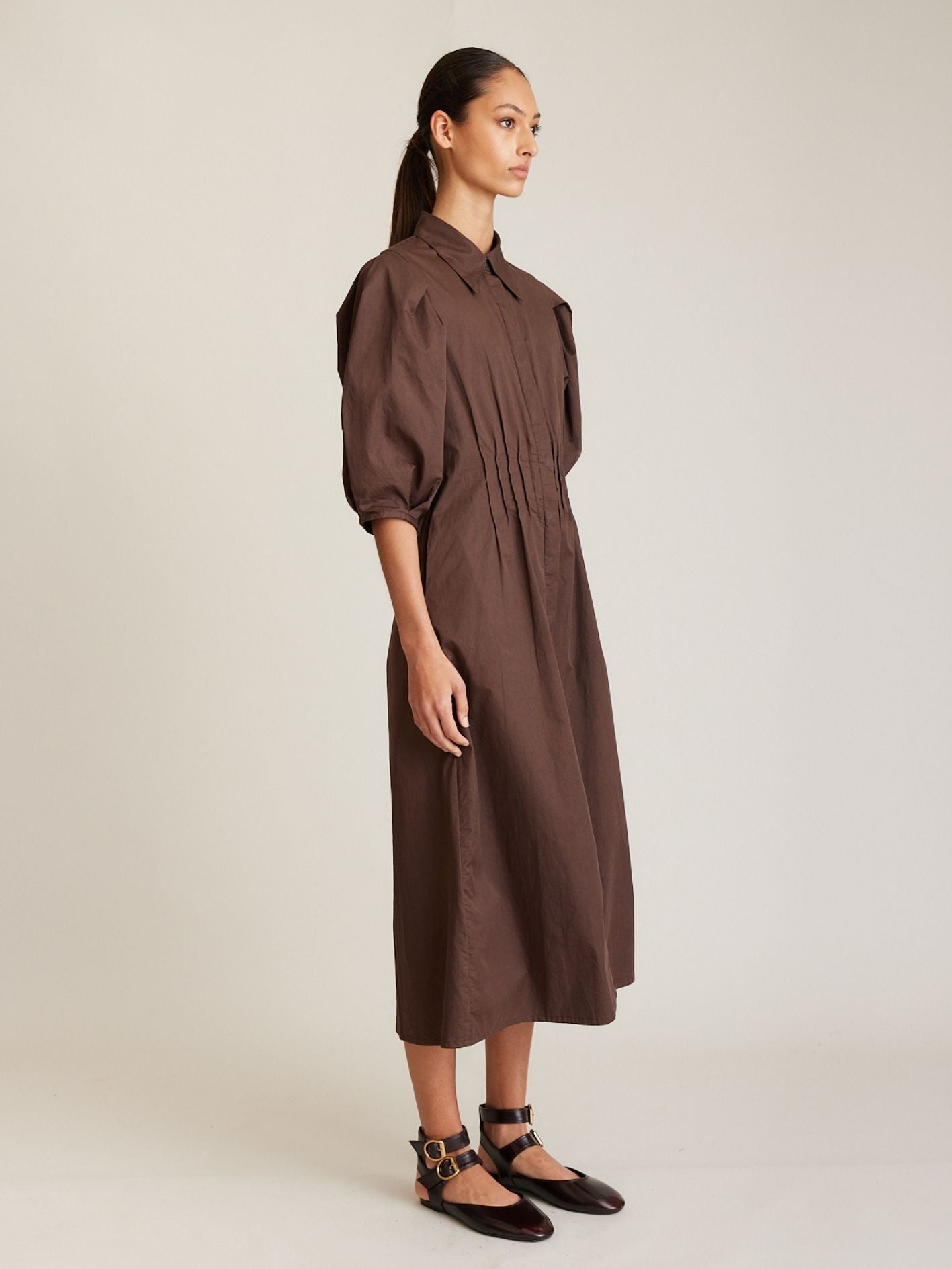 PINTUCK DRESS SABLE