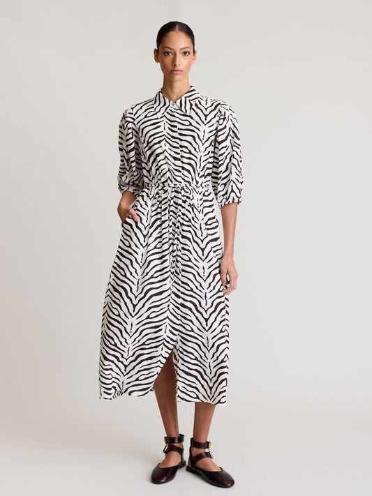 PINTUCK DRESS ZEBRA