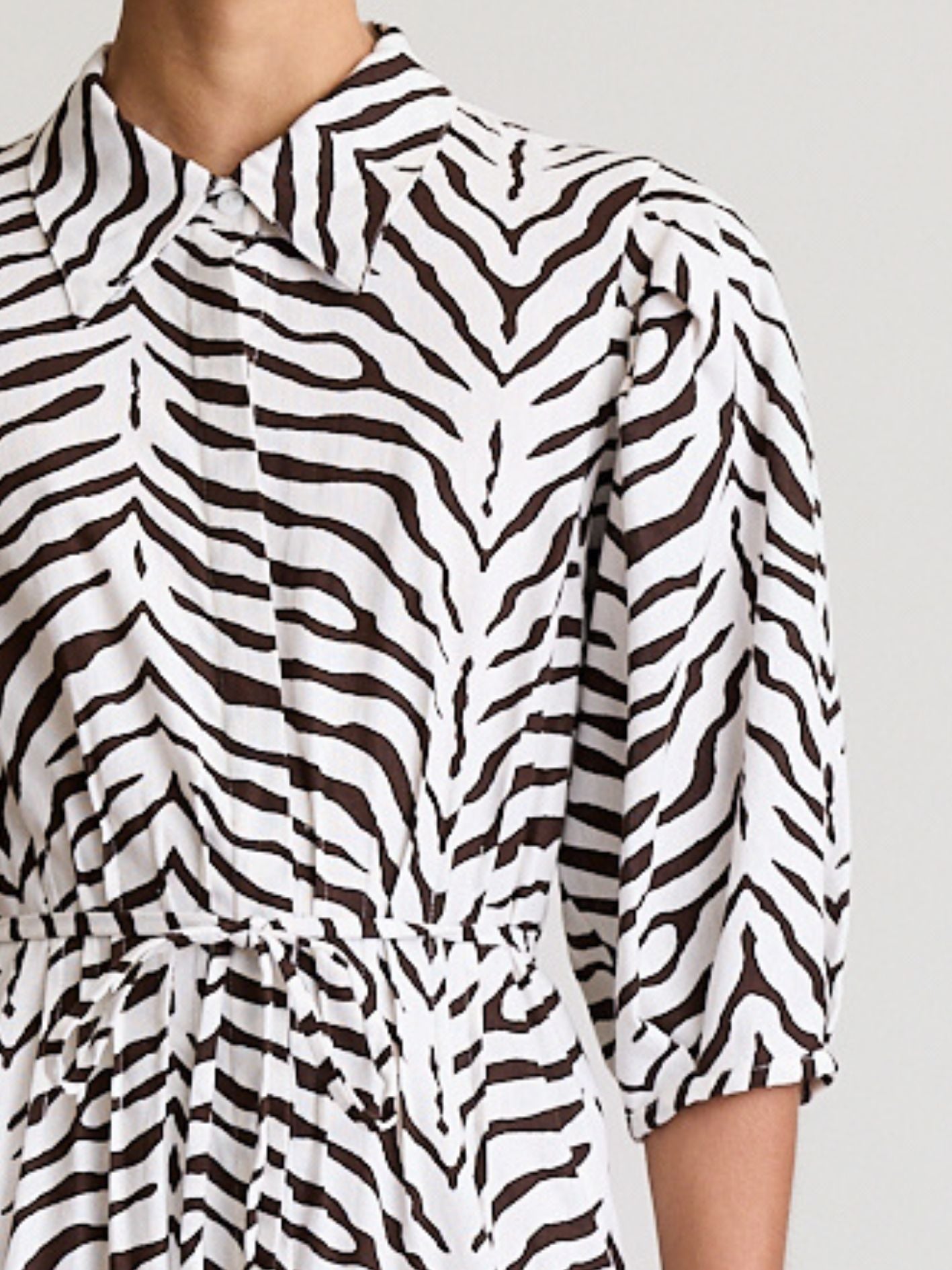 PINTUCK DRESS ZEBRA