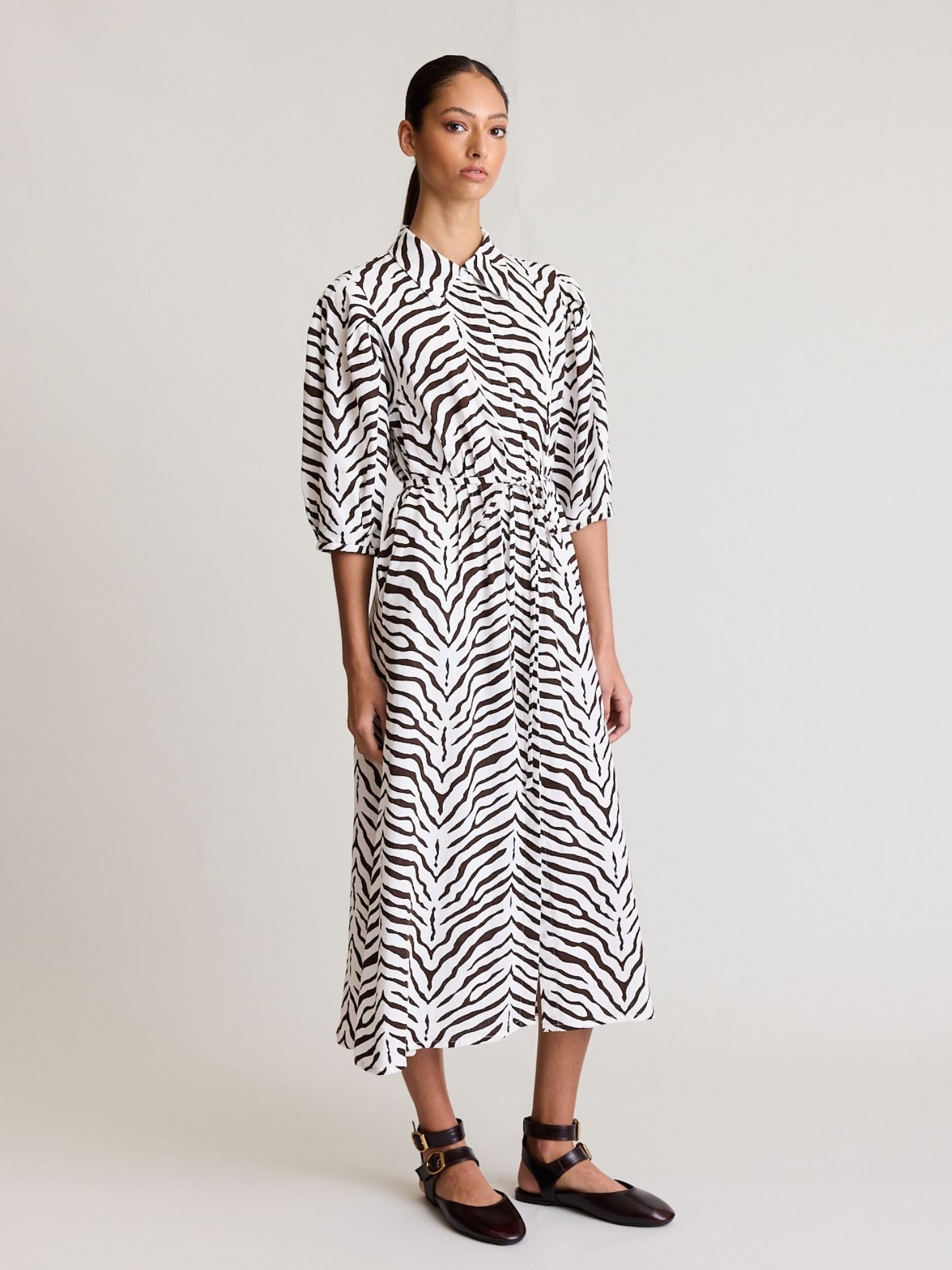 PINTUCK DRESS ZEBRA