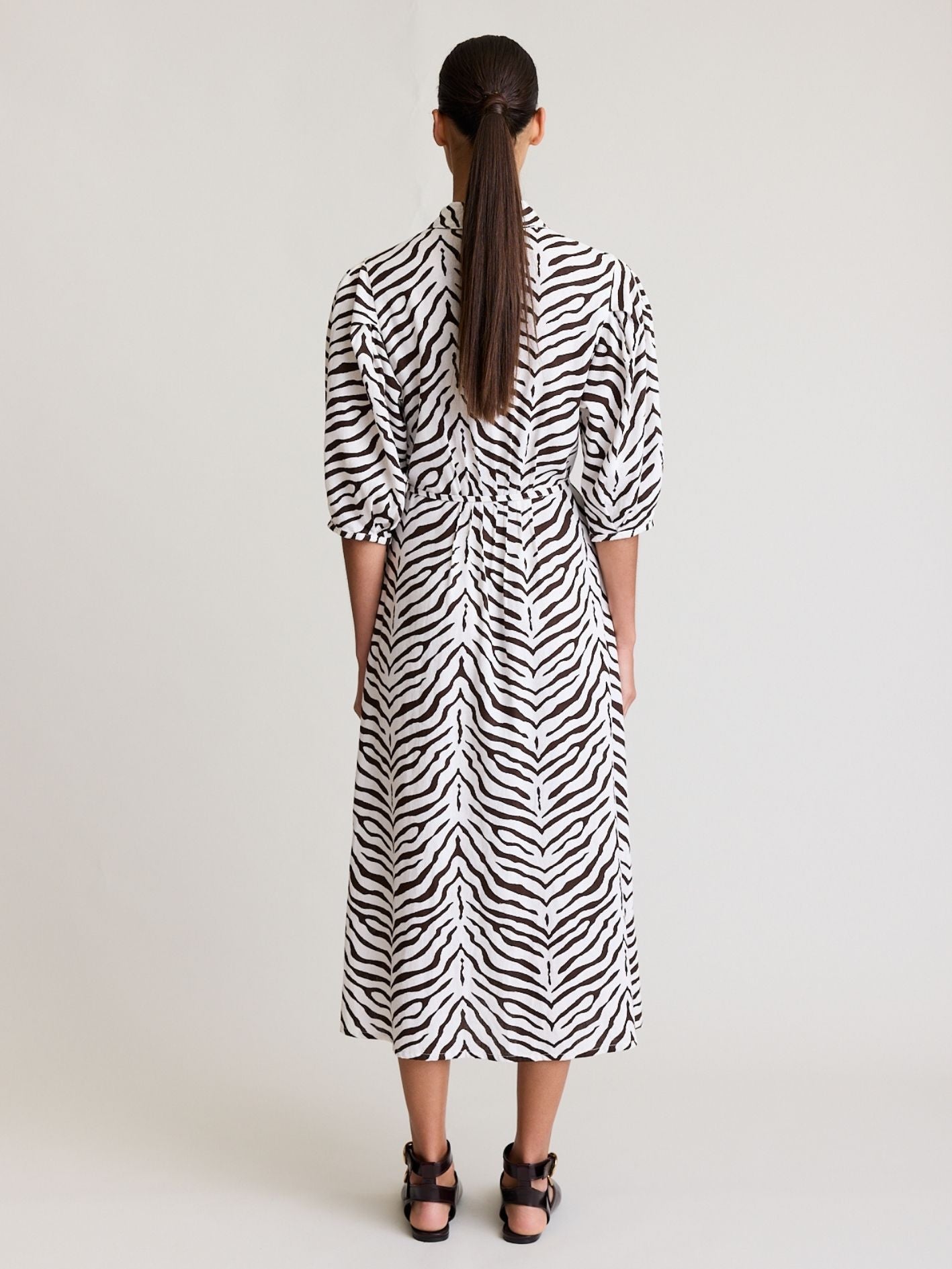 PINTUCK DRESS ZEBRA