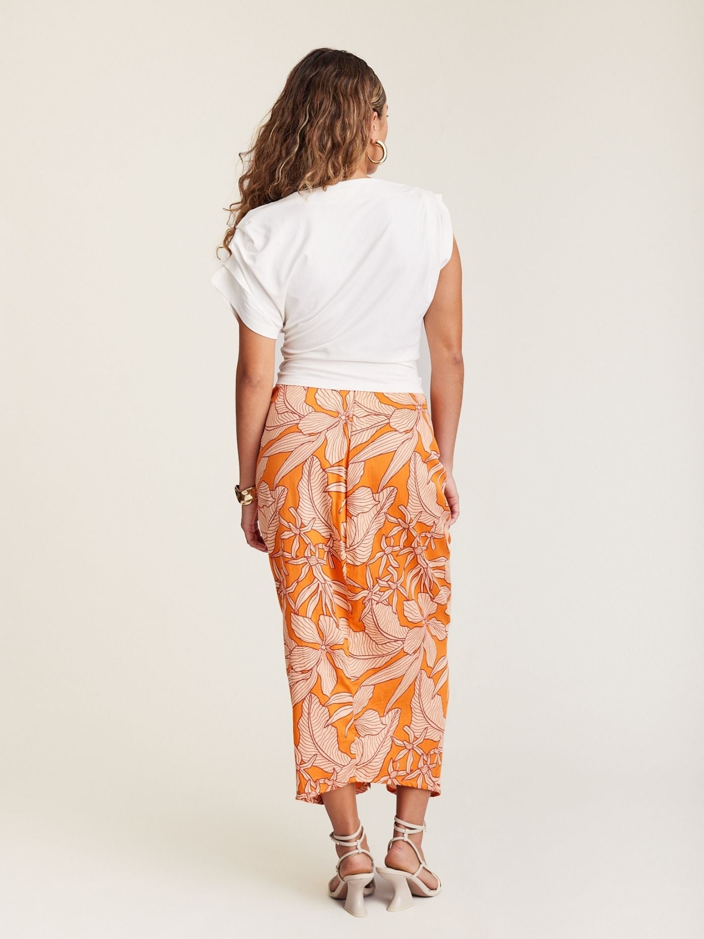 FOLIAGE PLEAT SKIRT SUNSET