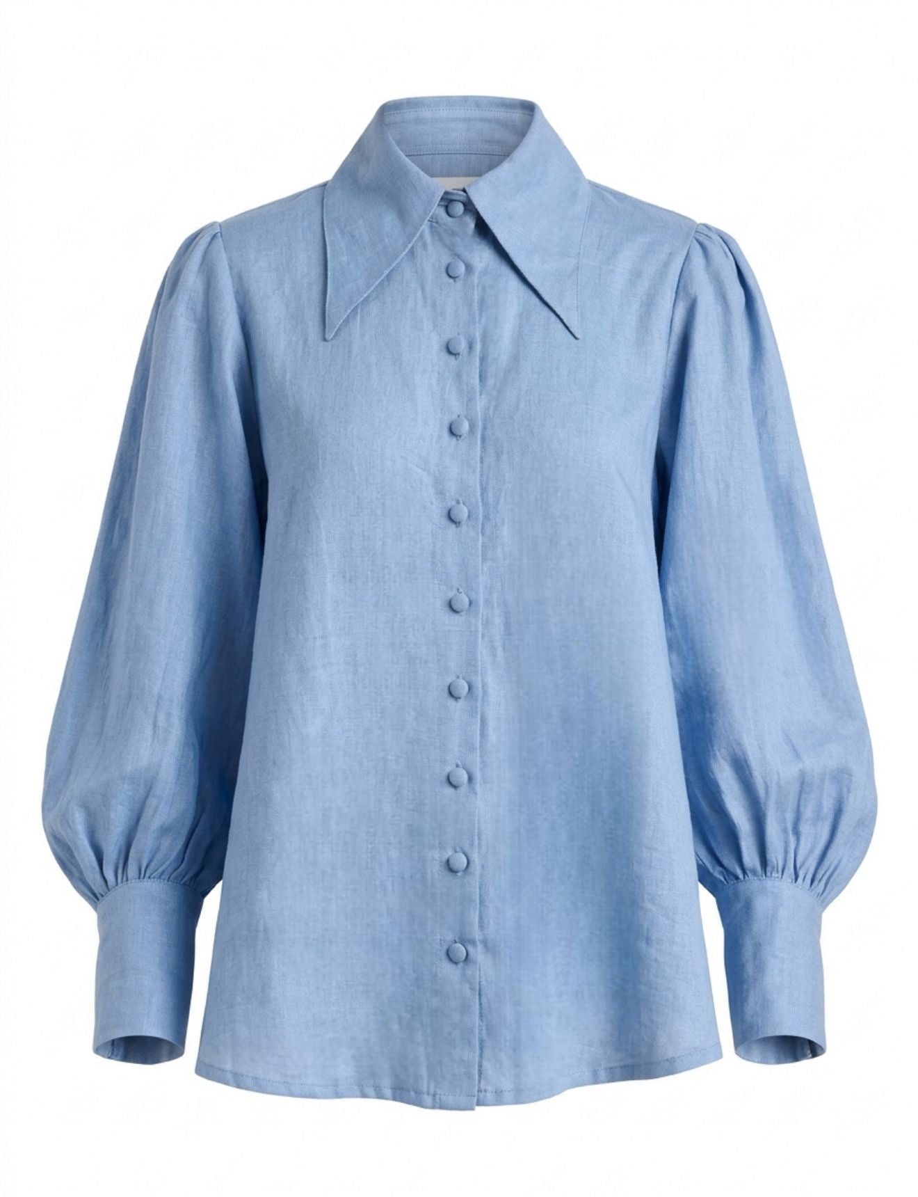 POINTED COLLAR BLOUSE ALLURE BLUE