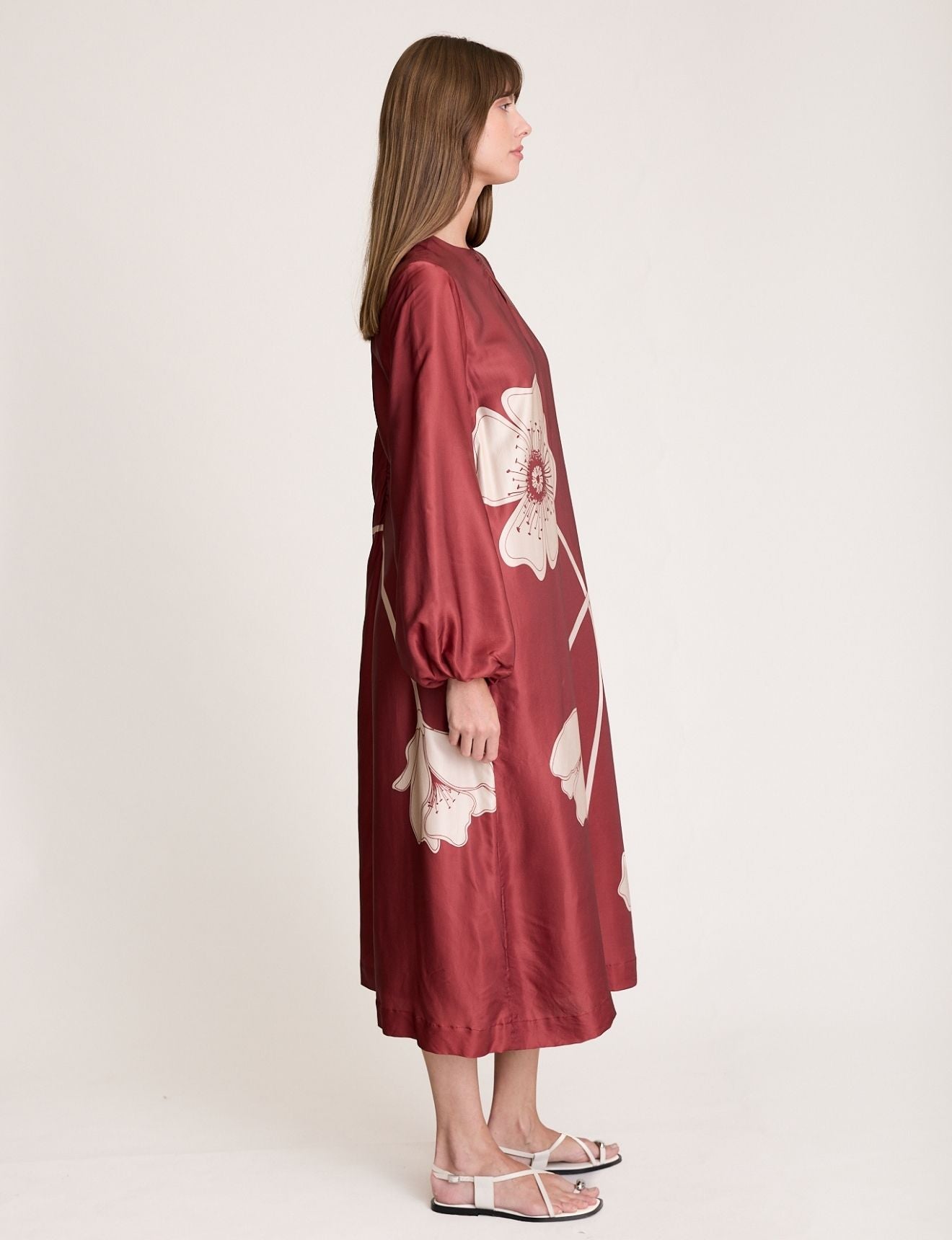 POPPIES DRESS MARSALA