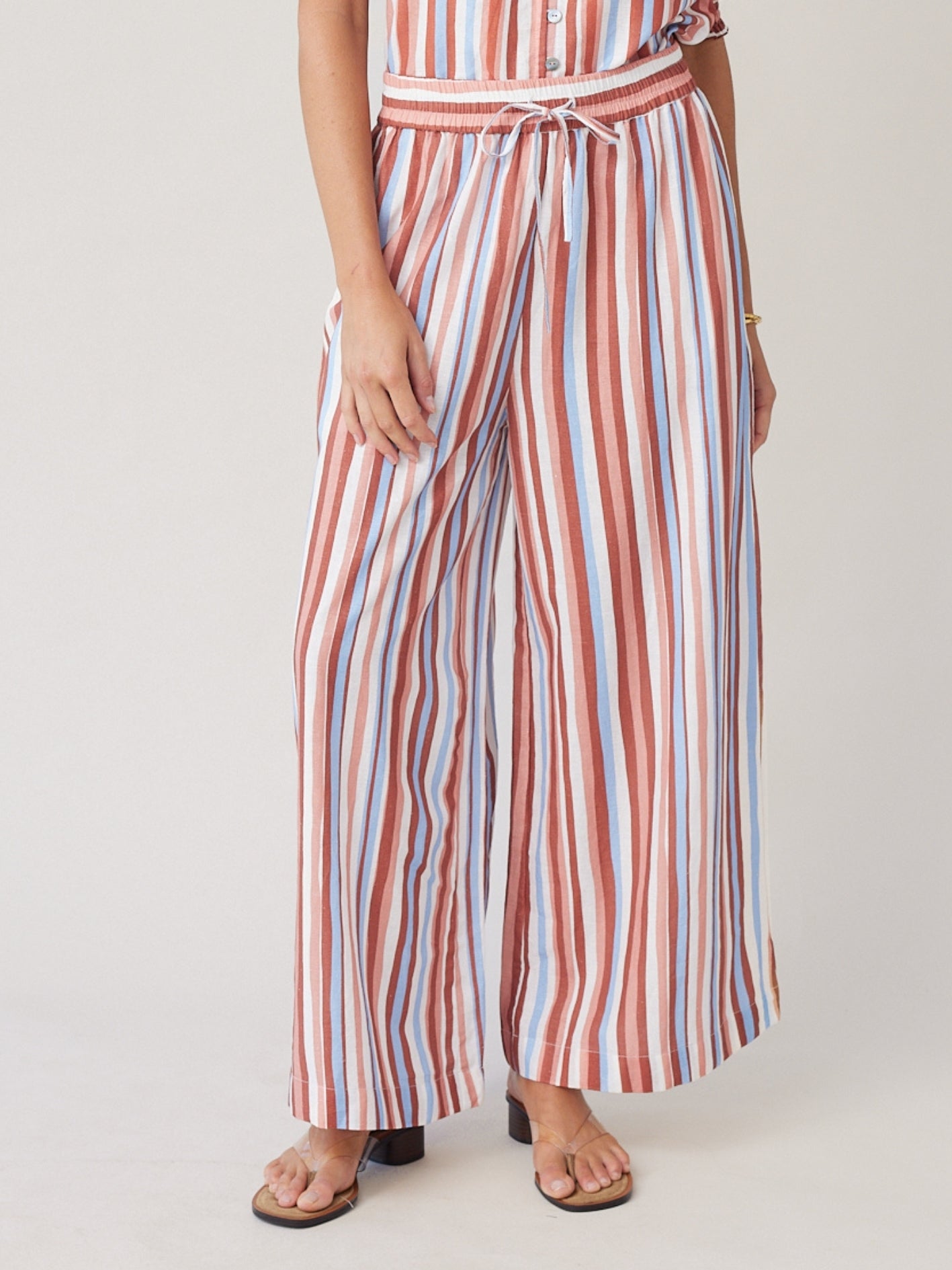 ROBE PALAZZO MOCHA STRIPE
