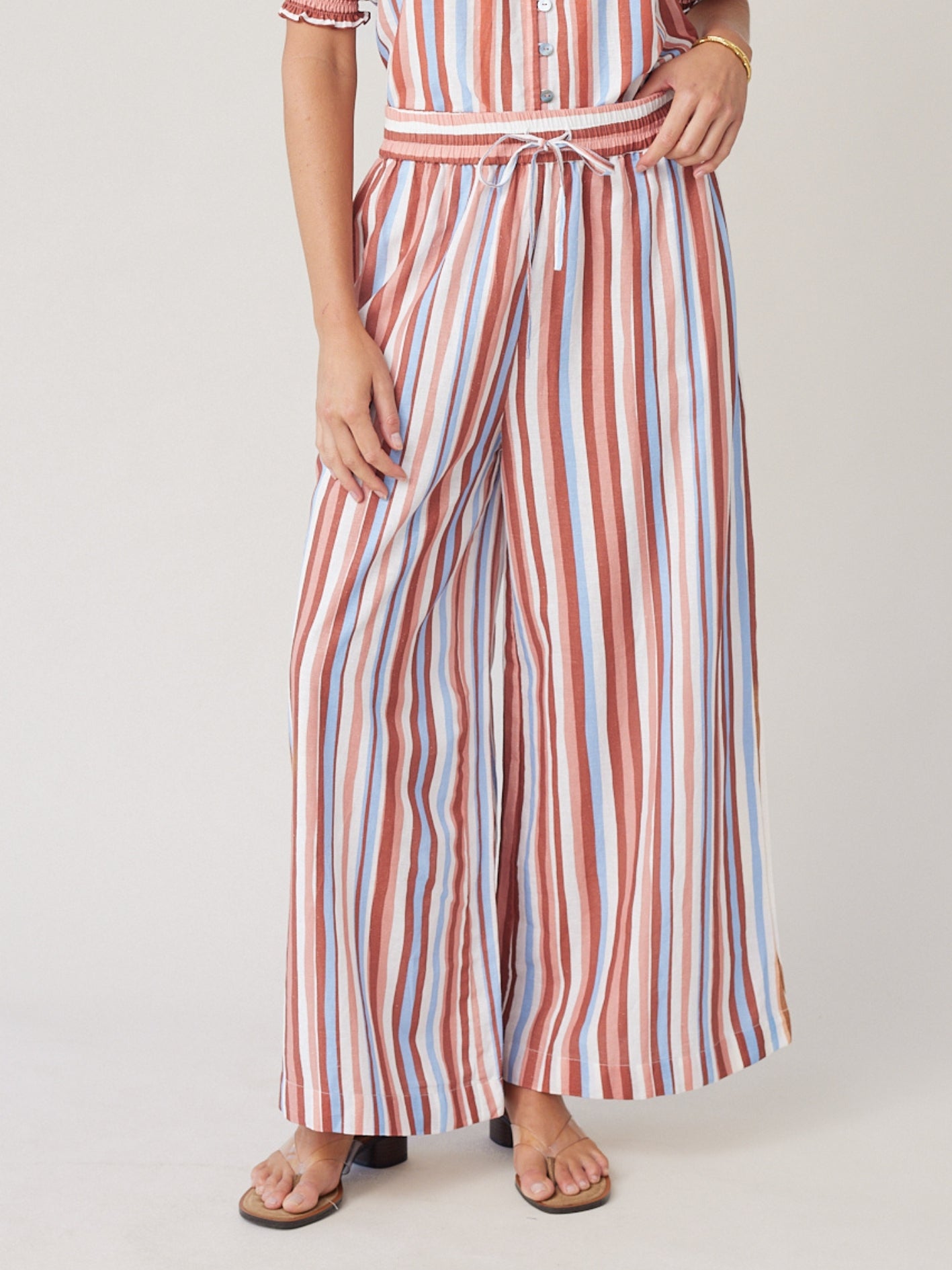 ROBE PALAZZO MOCHA STRIPE