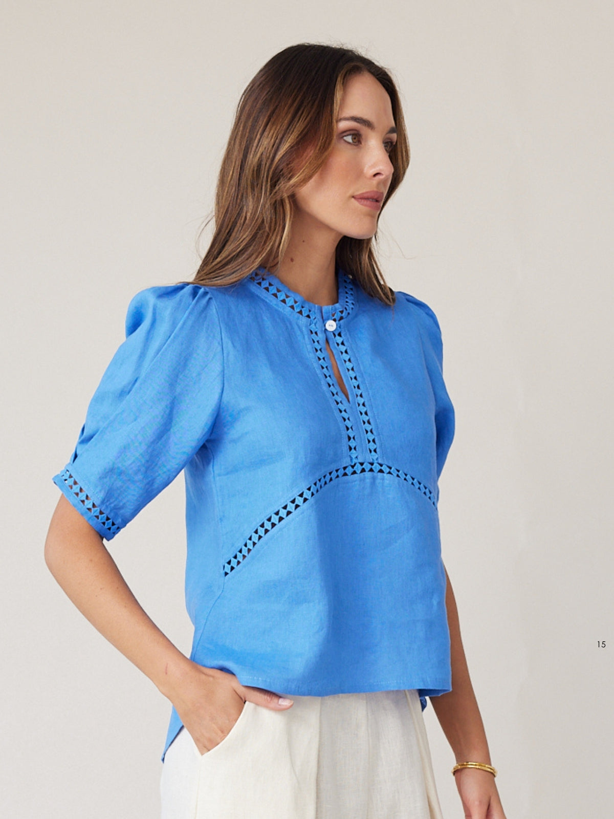 SCULPT TOP AZURE