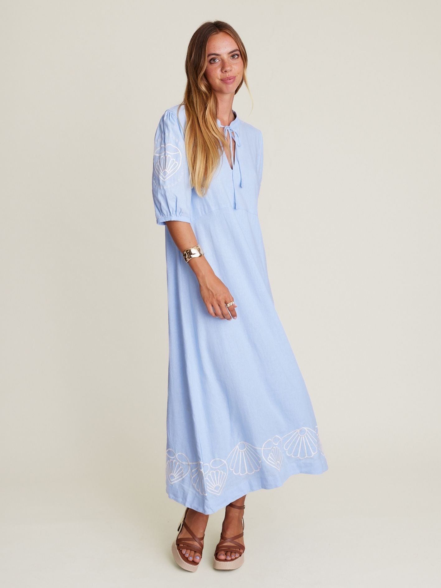 SEA PEARL DRESS BLUE