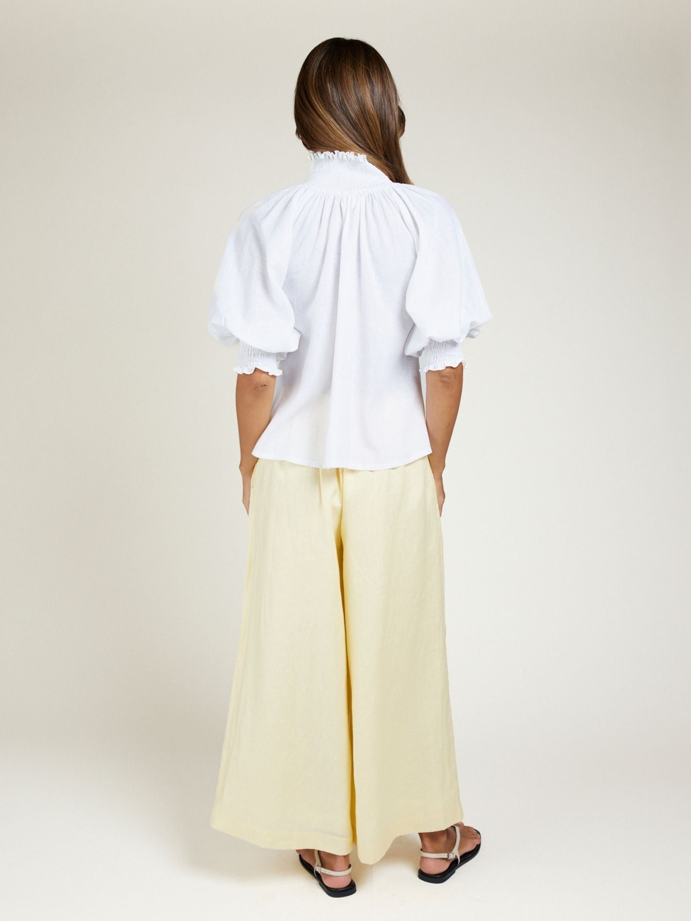 SHIRRED BLOUSE IVORY