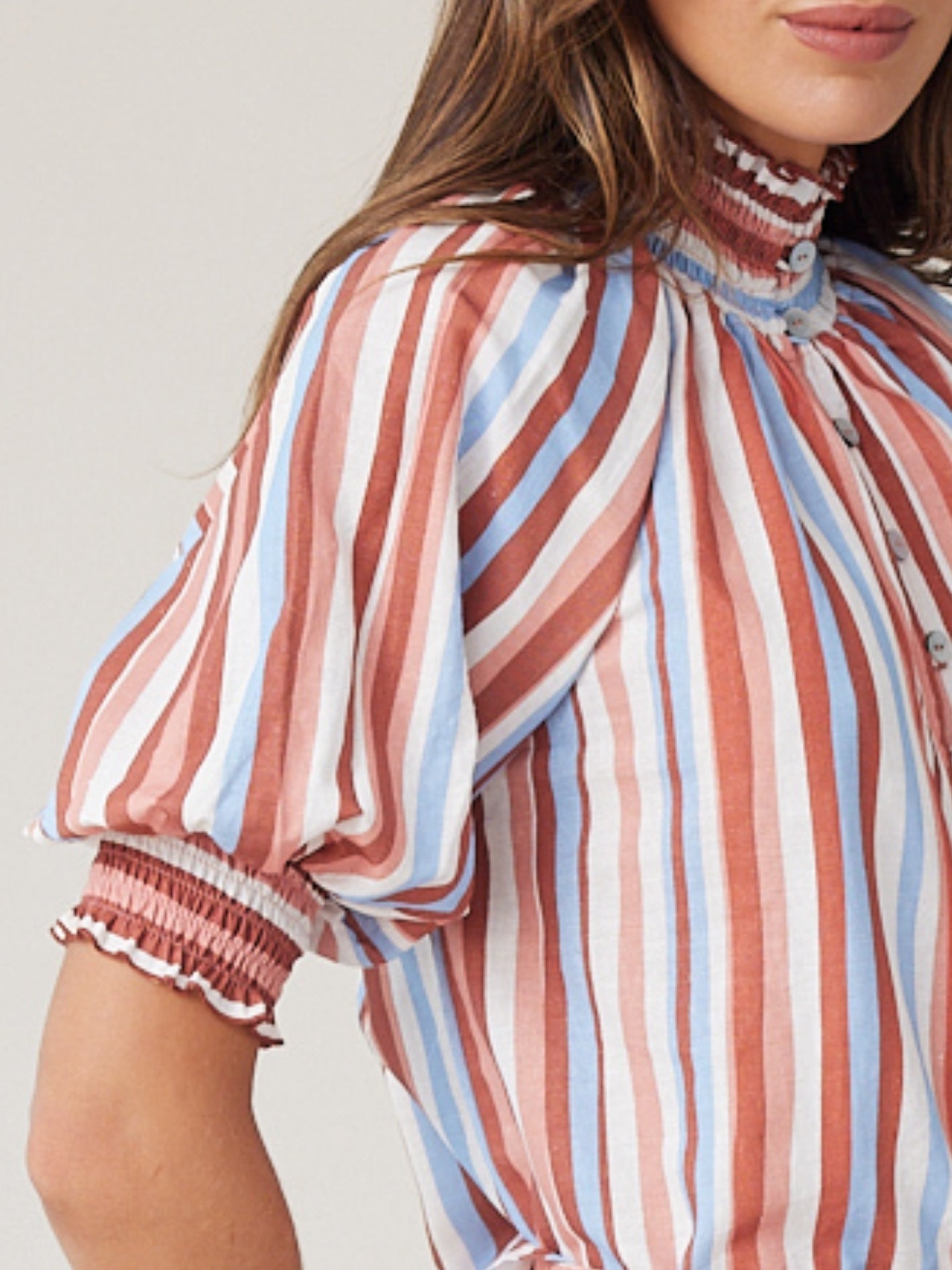 ROBE PALAZZO MOCHA STRIPE