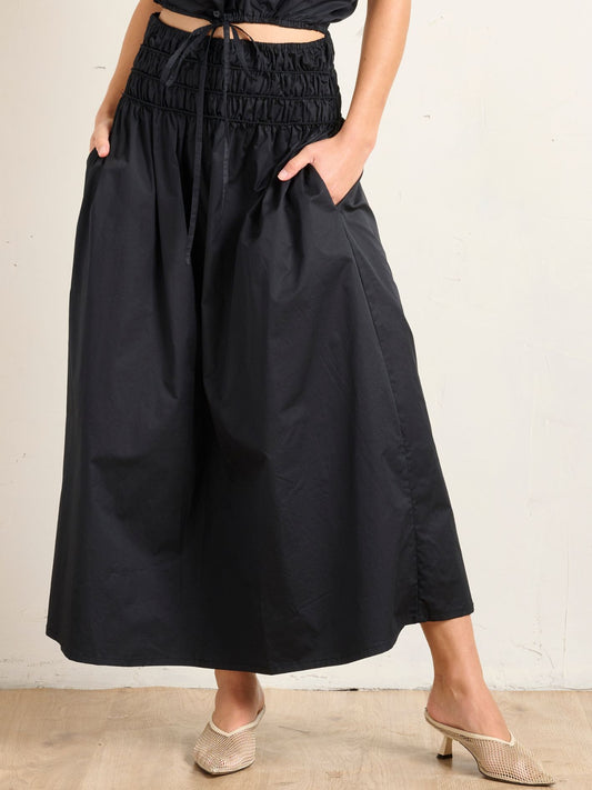 SHIRRED SKIRT ONYX