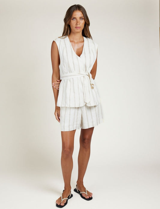 THE VEST TAUPE STRIPE