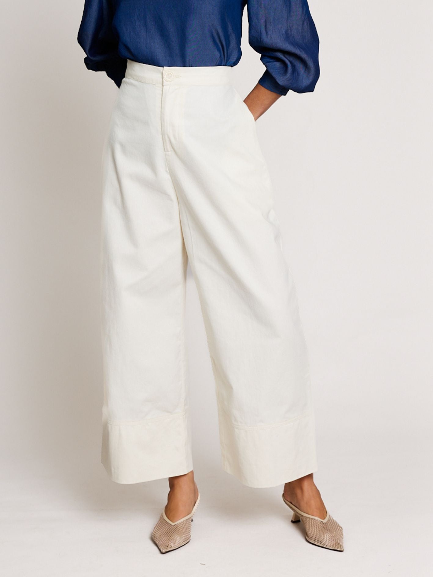 TWILL CUFF PANT ECRU