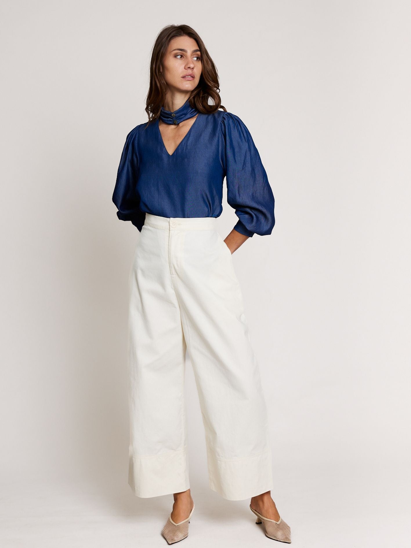 TWILL CUFF PANT ECRU