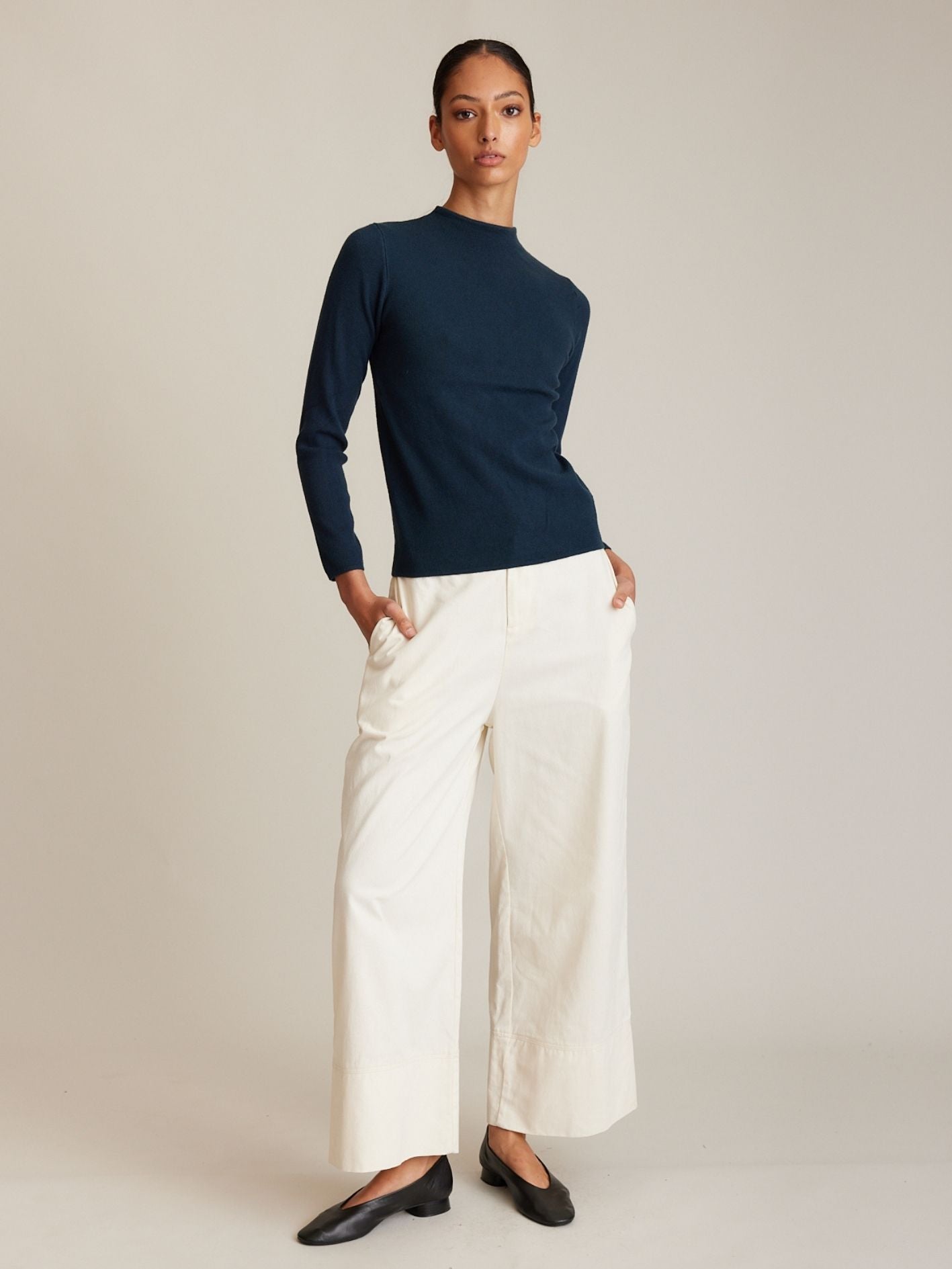 TWILL CUFF PANT WHITE