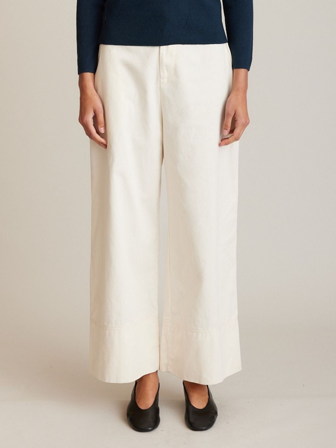 TWILL CUFF PANT WHITE