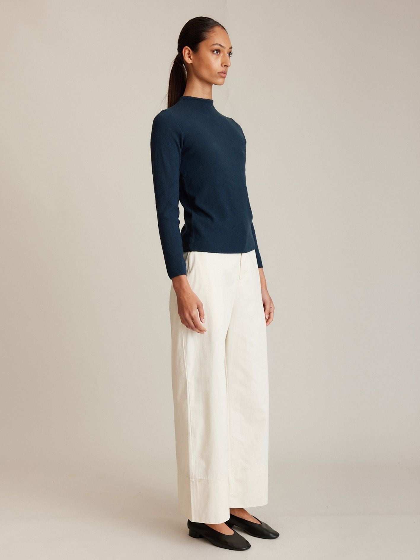 TWILL CUFF PANT WHITE