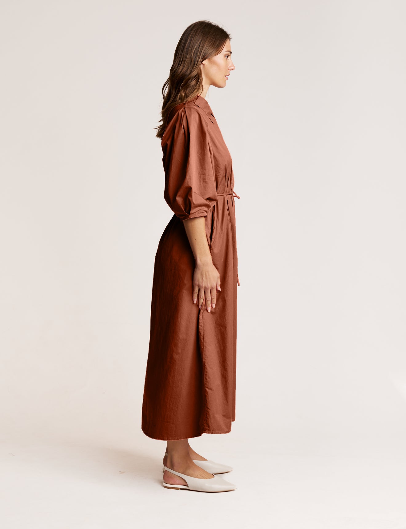 PINTUCK DRESS COPPER