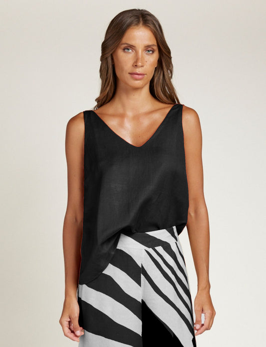V BACK CAMI ONYX