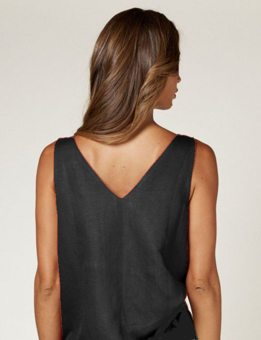 V BACK CAMI ONYX
